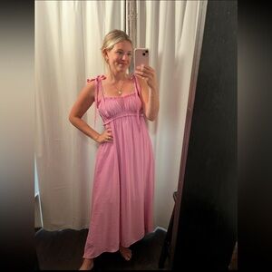 &merci pink maxi dress, size small